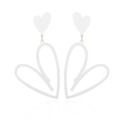 Double Heart Dangle Earrings für Frauen, Love Heart Drop Stud Earrings Lightweight Hypoallergenic Trendy Ohrringe für Teen Girls von Secroma