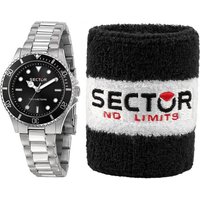 Sector Quarzuhr Sector Damen Armbanduhr Analog, Damen Armbanduhr eckig, extra groß (ca. 40x34,5mm), Edelstahlarmband s von Sector
