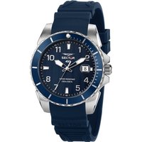 Sector Quarzuhr Sector Herren Armbanduhr Analog, Herren Armbanduhr rund, groß (ca. 44mm), Silikonarmband blau, Fashion von Sector