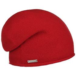 Seeberger Kaschmir Beanie mit Rollrand Kaschmirmütze Strickmütze Wintermütze Mütze Long (One Size - rot) von Seeberger