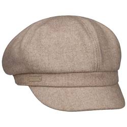 Seeberger Vanessa Melange Ballonmütze Baker-Boy-Mütze Newsboy-Mütze Damencap Schildmütze Schirmmütze Wintercap (One Size - beige) von Seeberger