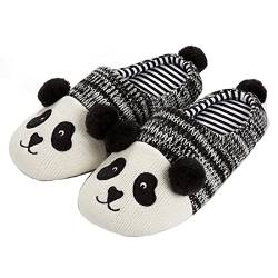 Panda Pantoffel Damen, Panda Pantoffel Kinder, Jungen, Mädchen, Memory Foam Pantoffeln für die Familie-37/38,Panda M von Seemehappy