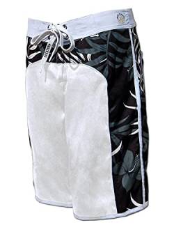 SEESTERN Damen Microstrech Boardshorts Surfshorts Boardshort Badehorts XS-4XL /2123 Weiss L von Seestern Sportswear