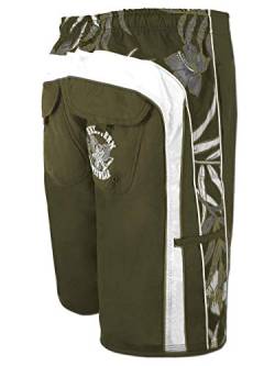 SEESTERN Herren Boardshorts Surfshorts mit Gummizug hinten& Eingrifftaschen S-3XL /1743 Grün XS von Seestern Sportswear