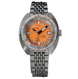 Seestern S406 Automatik Stahl Orange Datumsanzeige Herrenuhr von Seestern