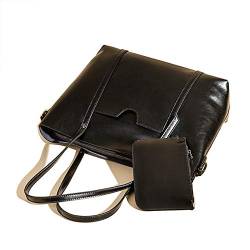 Segater® Vintage-Tasche aus echtem Leder für Damen Große Umhängetasche Handtasche Umhängetasche für Work Shopper 2 tlg Set Satchel Bag Messenger-Bags von Segater