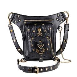 Segater Gothic Steampunk Gürteltasche, Männer und Frauen Drop Beinbeutel Armpackung Bauchtasche Schulter-Gürteltaschen Geldbörse Pouch Bag Schwarzer Rucksack Outdoor-Wanderrucksack. von Segater