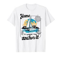 Catamaran-Boot Segelboot Segeln Segler Yacht-anker Katamaran T-Shirt von Segeln Segel Segler Zubehör Geschenke Bekleidung