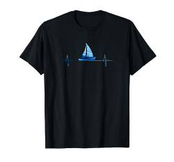 Segelboot auf Wasser I Segler Boot Geschenkidee T-Shirt von Segeln T-Shirts Herzschlag Segler Geschenke