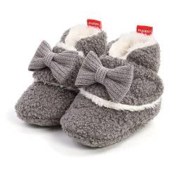 Baby Jungen Mädchen Winter Warme Fleece Stiefel Neugeborene Weiche Sohle Bowknot Erste Wanderschuhe Infant Baby Warme Fleece Booties 6-12M von Sehfupoye