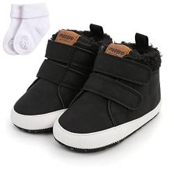 Sehfupoye Baby Jungen Mädchen Winter warmen Schnee Booties Sneakers Baby erste Wanderschuhe rutschfeste weiche Kleinkinderschuhe Booties 0-6m mit Socken von Sehfupoye