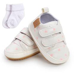 Sehfupoye Baby Mädchen Jungen Turnschuhe Kleinkind PU Leder erste Walking Schuhe Kleinkind Neugeborenes Prewalker Turnschuhe für 0-6 Monate mit Socke von Sehfupoye