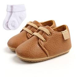 Sehfupoye Baby Mädchen Jungen Turnschuhe Kleinkind PU Leder erste Walking Schuhe Kleinkind Neugeborenes Prewalker Turnschuhe für 0-6 Monate mit Socke von Sehfupoye