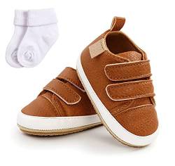 Sehfupoye Baby Mädchen Jungen Turnschuhe Kleinkind PU Leder erste Walking Schuhe Kleinkind Neugeborenes Prewalker Turnschuhe für 0-6 Monate mit Socke von Sehfupoye