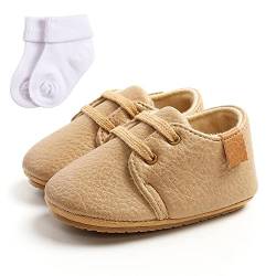 Sehfupoye Baby Mädchen Jungen Turnschuhe Kleinkind PU Leder erste Walking Schuhe Kleinkind Neugeborenes Prewalker Turnschuhe für 0-6 Monate mit Socke von Sehfupoye