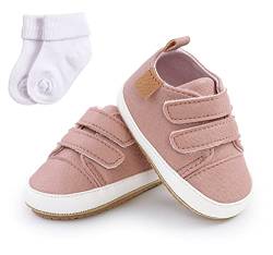 Sehfupoye Baby Mädchen Jungen Turnschuhe Kleinkind PU Leder erste Walking Schuhe Kleinkind Neugeborenes Prewalker Turnschuhe für 0-6 Monate mit Socke von Sehfupoye