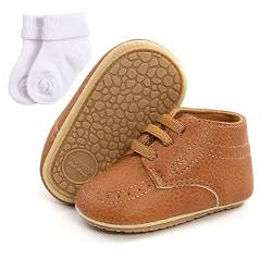 Sehfupoye Baby Mädchen Jungen Turnschuhe Kleinkind PU Leder erste Walking Schuhe Kleinkind Neugeborenes Prewalker Turnschuhe für 0-6 Monate mit Socke von Sehfupoye