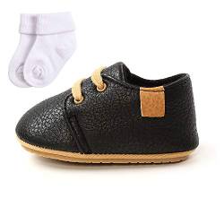 Sehfupoye Baby Mädchen Jungen Turnschuhe Kleinkind PU Leder erste Walking Schuhe Kleinkind Neugeborenes Prewalker Turnschuhe für 6-12 Monate mit Socke von Sehfupoye