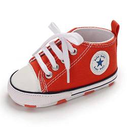 Sehfupoye Baby Mädchen Jungen Turnschuhe Kleinkind Schuhe Canvas Erste Wanderschuhe Neugeborene Anti-Rutsch Prewalker Turnschuhe für 0-6 Monate von Sehfupoye