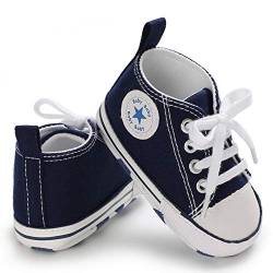 Sehfupoye Baby Mädchen Jungen Turnschuhe Kleinkind Schuhe Canvas Erste Wanderschuhe Neugeborene Anti-Rutsch Prewalker Turnschuhe für 0-6 Monate von Sehfupoye