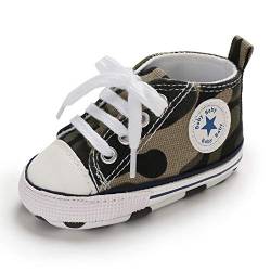 Sehfupoye Baby Mädchen Jungen Turnschuhe Kleinkind Schuhe Canvas Erste Wanderschuhe Neugeborene Anti-Rutsch Prewalker Turnschuhe für 6-12 Monate von Sehfupoye