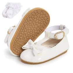 Sehfupoye Baby Mädchen Mary Jane Princess Schuhe Baby Anti-Rutsch Erste Wanderschuhe Kleinkind Kleinkind PU Leder Bowknot Prewalker für 0-18 Monate von Sehfupoye