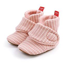 Sehfupoye Kleinkind Baby Jungen Mädchen Baumwolle Booties Schuhe Gestreifte Weiche Sohle Neugeborene Erste Wanderschuhe Warme Fleece Stiefel 0-6M von Sehfupoye