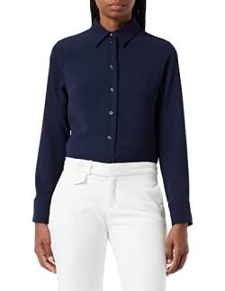Seidensticker Damen Bluse - Fashion Bluse - Regular Fit - tailliert - Hemd Blusen Kragen - Bügelleicht - Langarm,Blau,36 von Seidensticker