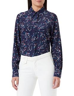 Seidensticker Damen Bluse - Fashion Bluse - Regular Fit - tailliert - Hemd Blusen Kragen - Bügelleicht - Langarm,Blau,40 von Seidensticker