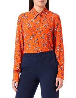 Seidensticker Damen Bluse - Fashion Bluse - Regular Fit - tailliert - Hemd Blusen Kragen - Bügelleicht - Langarm,Orange,36 von Seidensticker