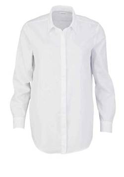 Seidensticker Damen Fashion Regular Fit Uni-Langarm-Baumwolle Bluse, Weiß, 40 von Seidensticker