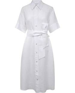 Seidensticker Damen Regular Fit Blusenkleid Kurzarm Kleid, Weiß, 40 von Seidensticker