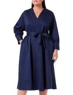 Seidensticker Damen Regular Fit Blusenkleid Langarm Kleid, Blau, 48 Große Größen EU von Seidensticker
