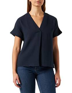 Seidensticker Damen Regular Fit Kurzarm Bluse, Dunkelblau, 34 von Seidensticker