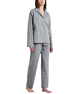 Seidensticker Damen Women Pyjama Long Pyjamaset, hellgrau, 44 von Seidensticker