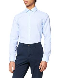 Seidensticker Herren Business Hemd Slim Fit Bügelfrei Kent Langarm Business Shirt, blau, 36 EU von Seidensticker