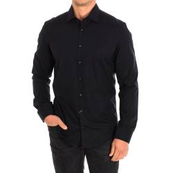 Seidensticker Herren Business Hemd Slim Fit Bügelfrei Kent Langarm Business Shirt, schwarz, 39 EU von Seidensticker