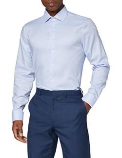 Seidensticker Herren Hemd Shaped Fit29 Businesshemd, Blau (Mittelblau 11), 37 von Seidensticker