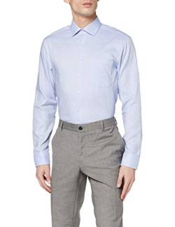 Seidensticker Herren Herren Business Hemd Regular Fit Langarm Struktur Baumwolle Businesshemd, Blau (Mittelbla, 38 von Seidensticker