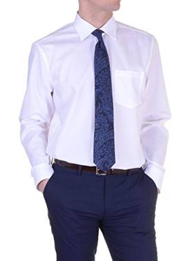Seidensticker Herren Modern Extra Langer Arm mit Kent Kragen Bügelfrei Businesshemd, Weiß (Weiß 1), 38 von Seidensticker