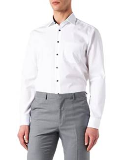 Seidensticker Herren Regular Bügelleicht Kent Langarm Businesshemd, Weiß (Weiß 01), 47 EU von Seidensticker