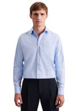 Seidensticker Herren Regular Fit Langarm Shirt, Blau, 38 von Seidensticker