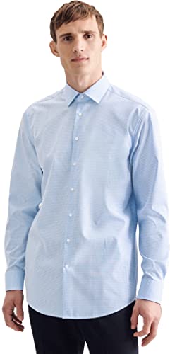 Seidensticker Herren Seidensticker Herren Business Hemd Slim Fit – Bügelfreies Businesshemd, Blau (Hellblau 12), 41 von Seidensticker