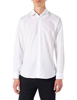 Seidensticker Herren Shaped Bügelfrei Kent Langarm Business Shirt, weiß, 39 EU von Seidensticker