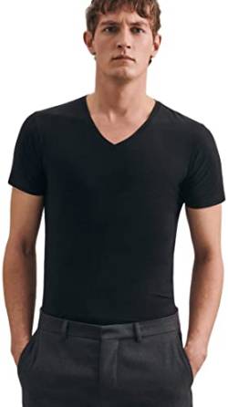 Seidensticker Herren V-neck T-shirt T-Shirt, Schwarz (Schwarz 39), S von Seidensticker