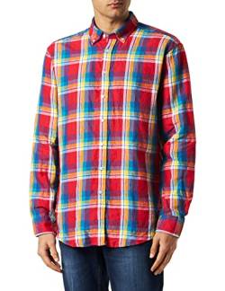 Seidensticker Men's Regular Fit Langarm Hemd Shirt, Rot, 38 von Seidensticker