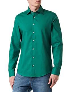 Seidensticker Men's Slim Fit Langarm Kragen Hemd Shirt, Grün, 39 von Seidensticker