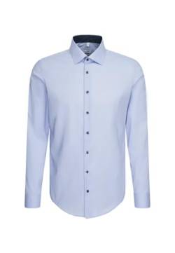 Seidensticker Men's Slim Fit Langarm Shirt, hellblau, 38 von Seidensticker