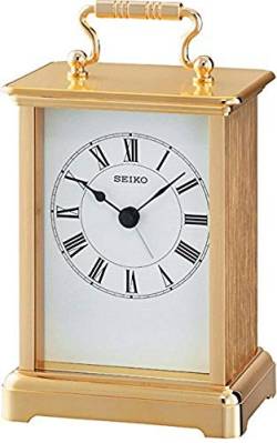 Seiko Tischuhr gold Aluminium QHE093G von Seiko Clocks