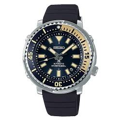 SEIKO Herren Automatik Armband-Uhr aus Edelstahl mit Silikon Band Prospex 'Safari Tuna' - Street Series - SRPF81K1 von Seiko